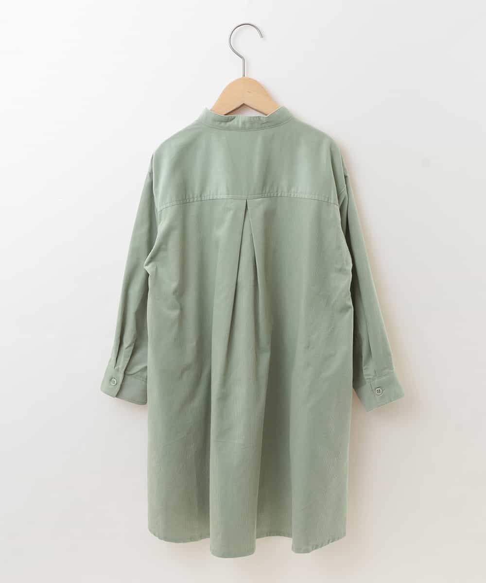 KJEKJ11034 a.v.v KIDS(アー・ヴェ・ヴェ) [100-130]コーデュロイシャツワンピース[WEB限定サイズ] グリーン