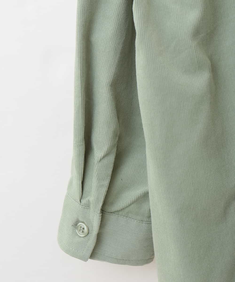 KJEKJ11034 a.v.v KIDS(アー・ヴェ・ヴェ) [100-130]コーデュロイシャツワンピース[WEB限定サイズ] グリーン