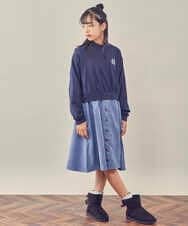 KJEKP40039 a.v.v KIDS(アー・ヴェ・ヴェ) [100-130]ドッキングロゴワンピース ベージュ