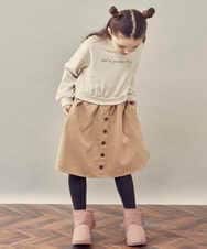 KJEKP40039 a.v.v KIDS(アー・ヴェ・ヴェ) [100-130]ドッキングロゴワンピース ベージュ