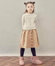KJEKP40039 a.v.v KIDS(アー・ヴェ・ヴェ) [100-130]ドッキングロゴワンピース ベージュ