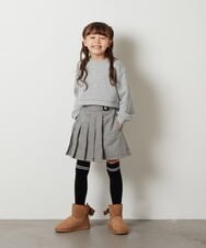 KJEKS40049 a.v.v KIDS(アー・ヴェ・ヴェ) [100-130]【2点セット】チェックシャツワンピ＆ショートプルオーバー ブラック