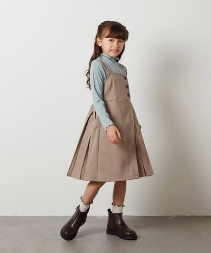 KJEKS43044 a.v.v KIDS [100-130]アシメプリーツジャンスカ