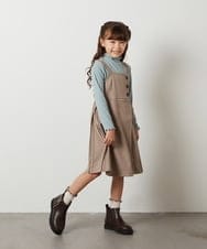 KJEKS43044 a.v.v KIDS(アー・ヴェ・ヴェ) [100-130]アシメプリーツジャンスカ ベージュ