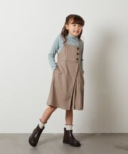 KJEKS43044 a.v.v KIDS(アー・ヴェ・ヴェ) [100-130]アシメプリーツジャンスカ ベージュ