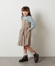 KJEKS43044 a.v.v KIDS(アー・ヴェ・ヴェ) [100-130]アシメプリーツジャンスカ ベージュ