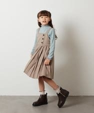 KJEKS43044 a.v.v KIDS(アー・ヴェ・ヴェ) [100-130]アシメプリーツジャンスカ ベージュ