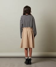 KJEKT42039 a.v.v KIDS(アー・ヴェ・ヴェ) [140-150]ボーダードッキングワンピース ベージュ
