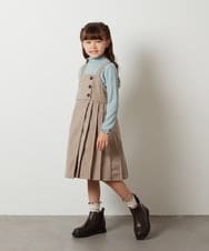 KJEKT43049 a.v.v KIDS(アー・ヴェ・ヴェ) [140-150]アシメプリーツジャンスカ ベージュ