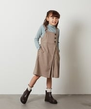 KJEKT43049 a.v.v KIDS(アー・ヴェ・ヴェ) [140-150]アシメプリーツジャンスカ ブラック