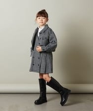 KJEKT44049 a.v.v KIDS(アー・ヴェ・ヴェ) [140-150]【セットアップ対応】シャギーチェックジャンパースカート ライトグレー