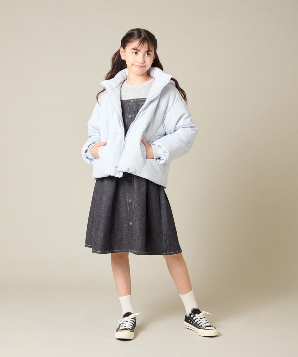 KJELA01054 a.v.v KIDS(アー・ヴェ・ヴェ) [120-160]トレーナードッキングワンピース ネイビー