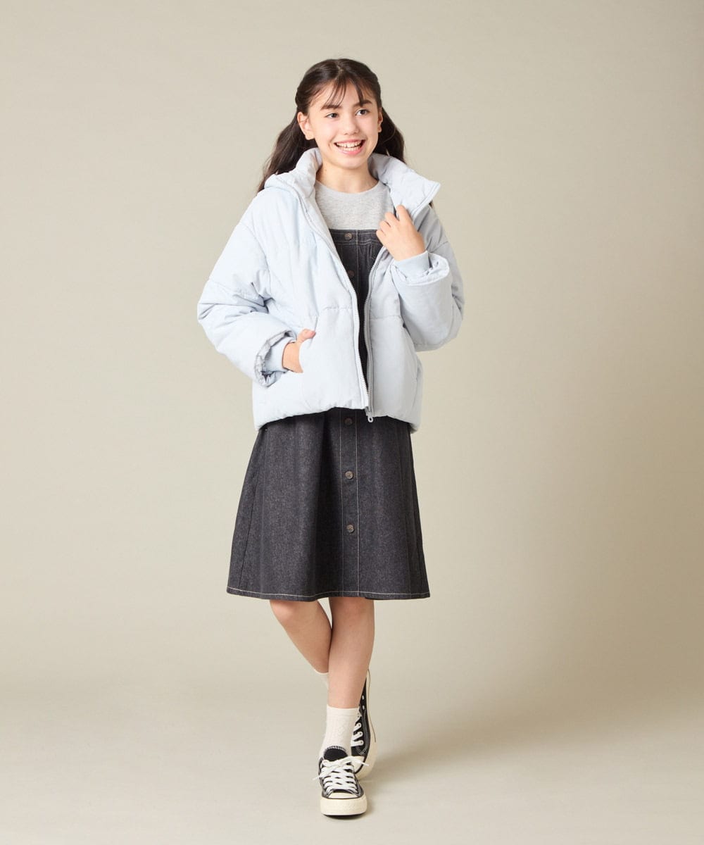 KJELA01054 a.v.v KIDS(アー・ヴェ・ヴェ) [120-160]トレーナードッキングワンピース ネイビー