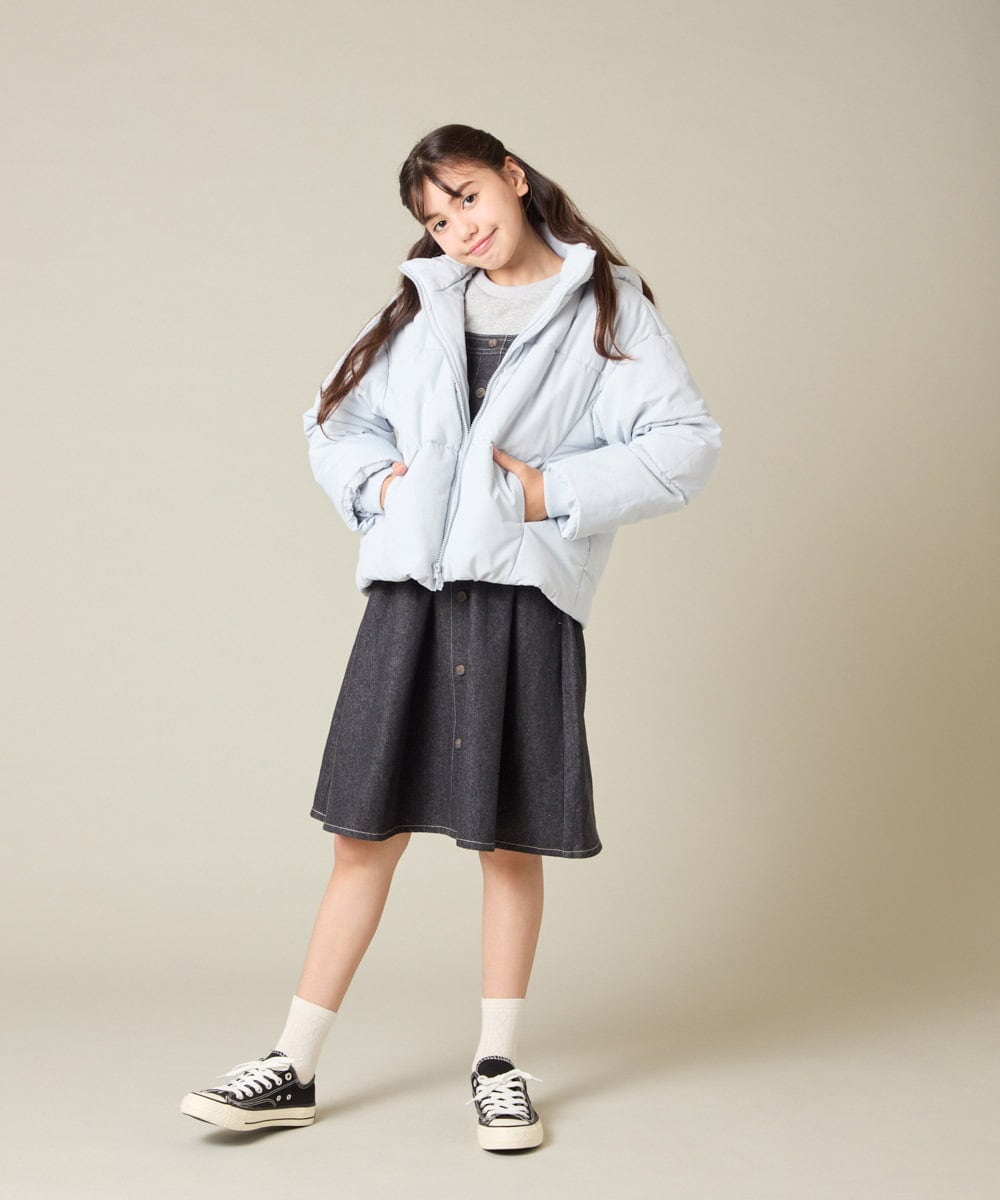 KJELA01054 a.v.v KIDS(アー・ヴェ・ヴェ) [120-160]トレーナードッキングワンピース ネイビー