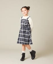 KJELA01054 a.v.v KIDS(アー・ヴェ・ヴェ) [120-160]トレーナードッキングワンピース ネイビー