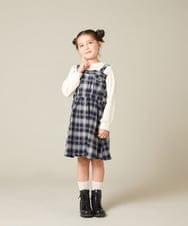 KJELA01054 a.v.v KIDS(アー・ヴェ・ヴェ) [120-160]トレーナードッキングワンピース ネイビー