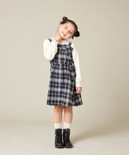 KJELA01054 a.v.v KIDS(アー・ヴェ・ヴェ) [120-160]トレーナードッキングワンピース ネイビー