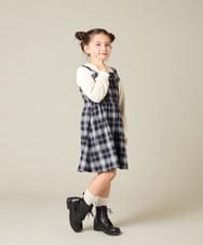 KJELA01054 a.v.v KIDS(アー・ヴェ・ヴェ) [120-160]トレーナードッキングワンピース ネイビー