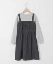 KJELA01054 a.v.v KIDS(アー・ヴェ・ヴェ) [120-160]トレーナードッキングワンピース ダークグレー