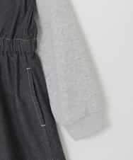 KJELA01054 a.v.v KIDS(アー・ヴェ・ヴェ) [120-160]トレーナードッキングワンピース ダークグレー