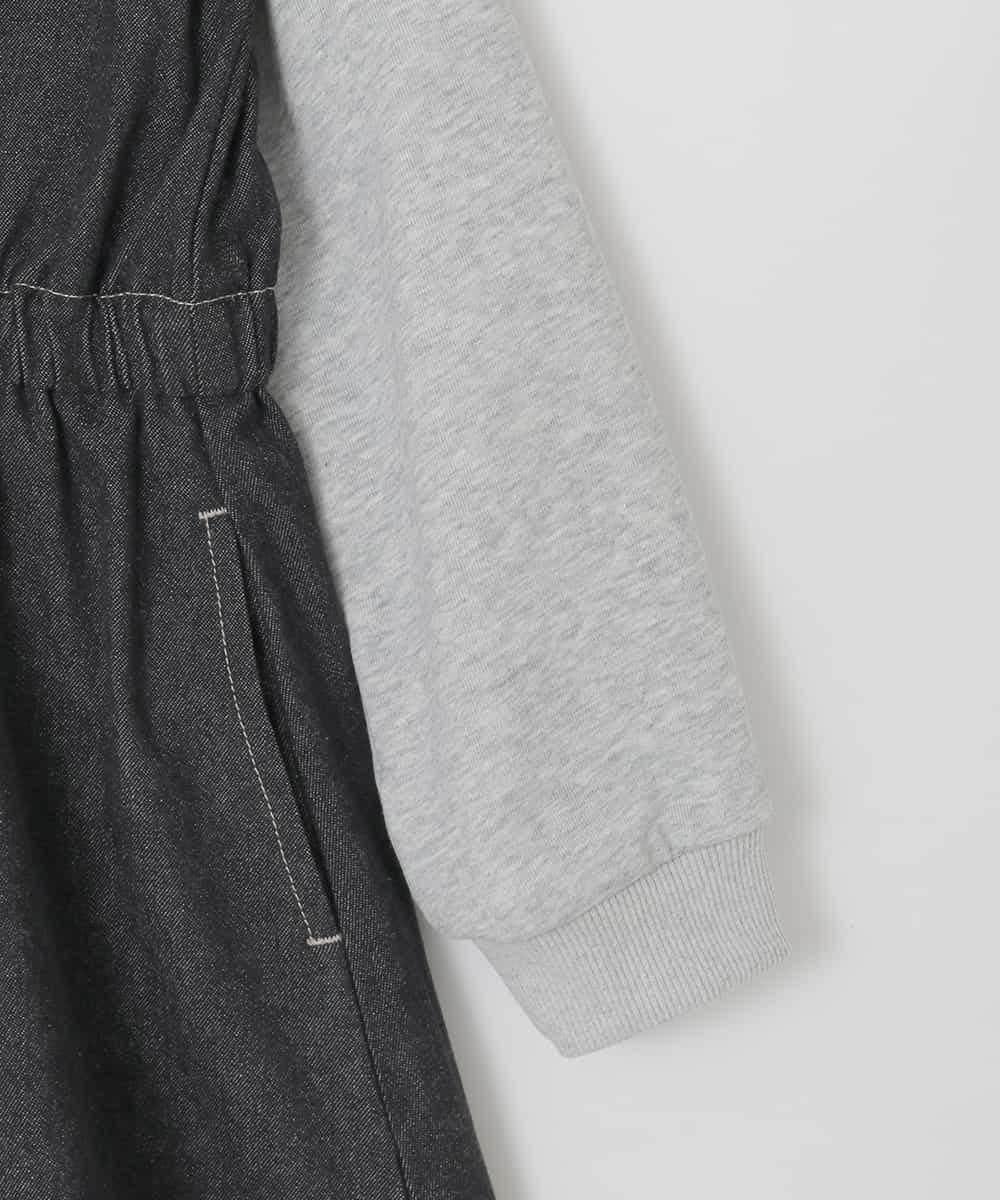 KJELA01054 a.v.v KIDS(アー・ヴェ・ヴェ) [120-160]トレーナードッキングワンピース ダークグレー