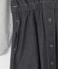 KJELA01054 a.v.v KIDS(アー・ヴェ・ヴェ) [120-160]トレーナードッキングワンピース ダークグレー