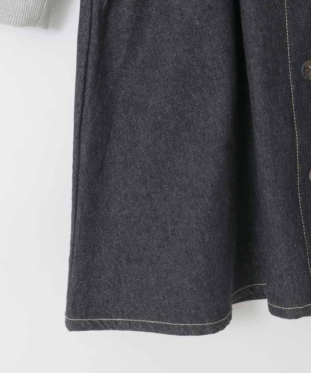 KJELA01054 a.v.v KIDS(アー・ヴェ・ヴェ) [120-160]トレーナードッキングワンピース ダークグレー