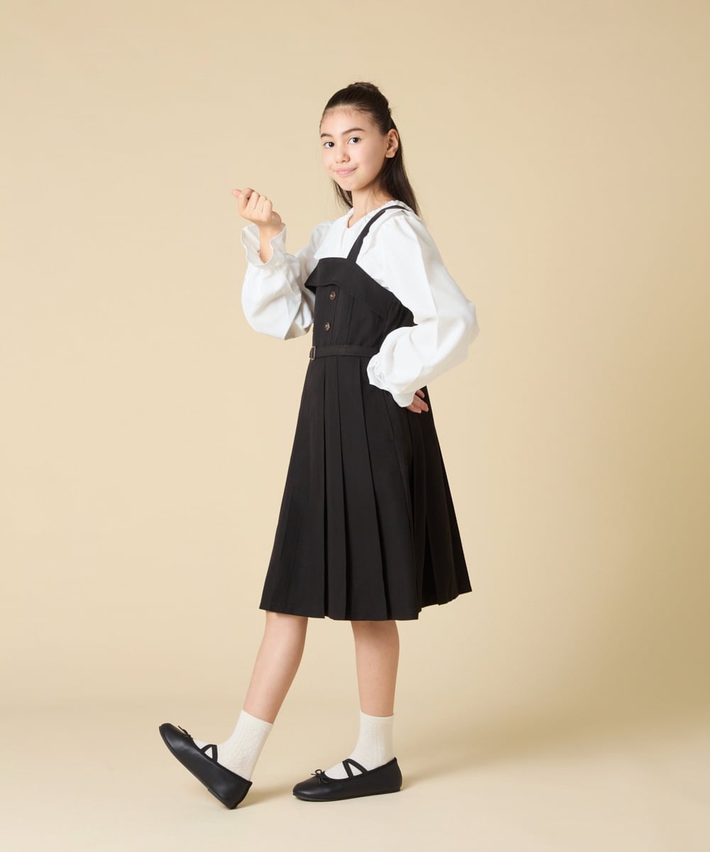 KJELA42064 a.v.v KIDS(アー・ヴェ・ヴェ) [130-160]プリーツベアジャンスカ グレー