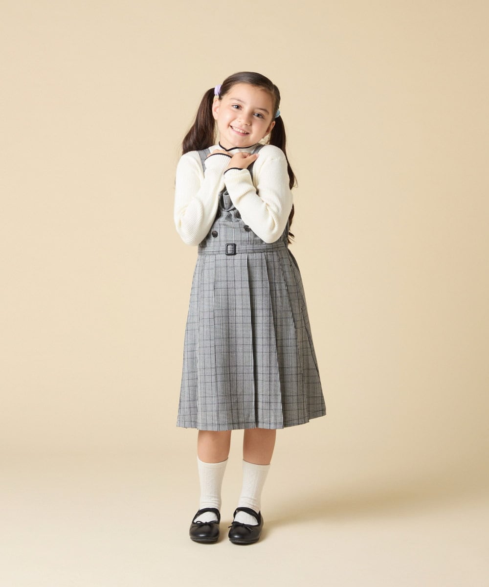 KJELA42064 a.v.v KIDS(アー・ヴェ・ヴェ) [130-160]プリーツベアジャンスカ グレー