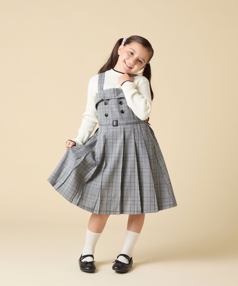 KJELA42064 a.v.v KIDS(アー・ヴェ・ヴェ) [130-160]プリーツベアジャンスカ グレー