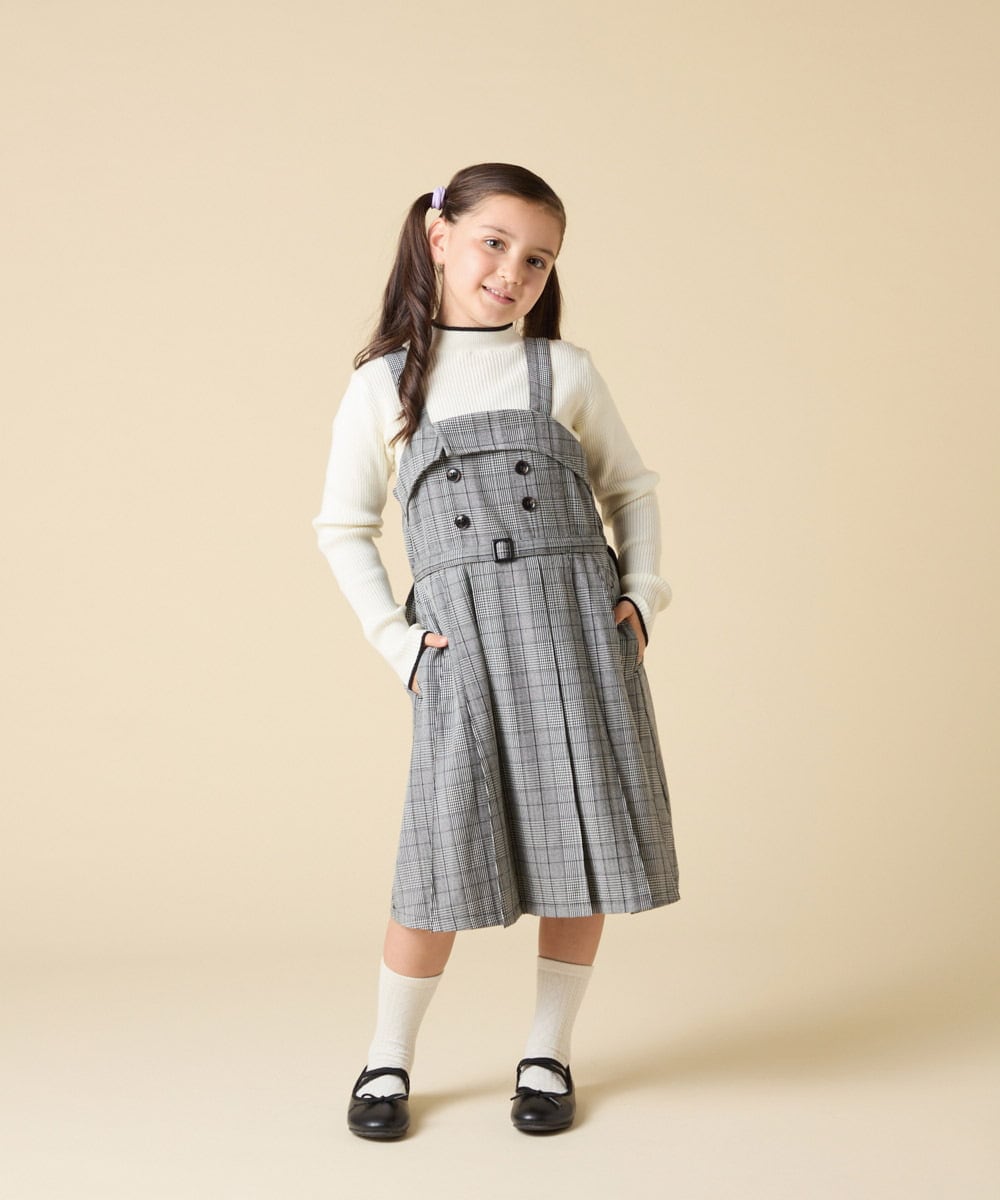 KJELA42064 a.v.v KIDS(アー・ヴェ・ヴェ) [130-160]プリーツベアジャンスカ グレー