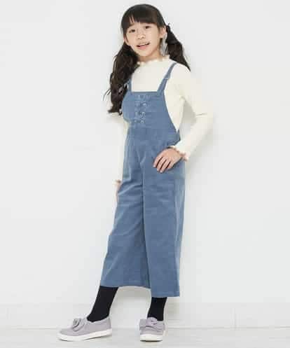 KJELN61044 a.v.v KIDS [140-150]レースアップデザインコーデュロイサロペット
