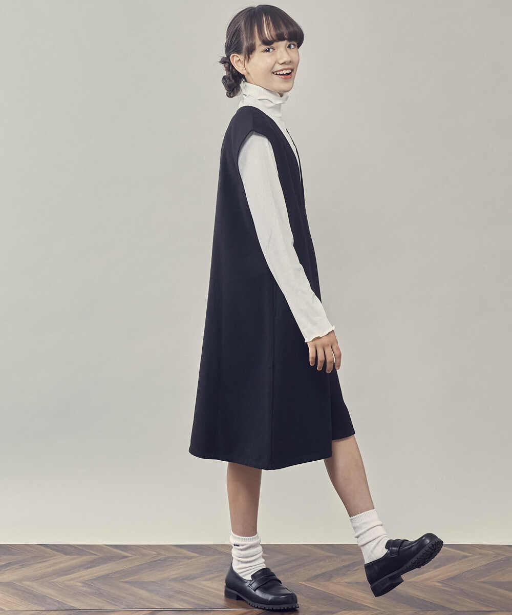 KJELP61039 a.v.v KIDS(アー・ヴェ・ヴェ) [100-130]Vネックジャンパースカート ベージュ
