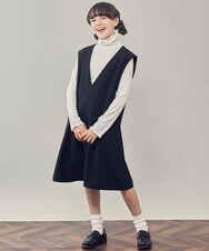 KJELP61039 a.v.v KIDS(アー・ヴェ・ヴェ) [100-130]Vネックジャンパースカート ベージュ