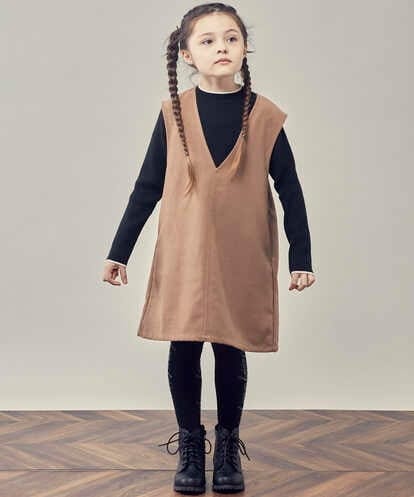 KJELP61039 a.v.v KIDS [100-130]Vネックジャンパースカート