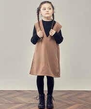 KJELP61039 a.v.v KIDS(アー・ヴェ・ヴェ) [100-130]Vネックジャンパースカート ベージュ