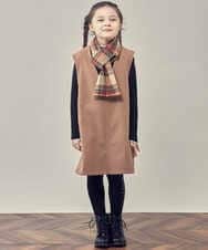 KJELP61039 a.v.v KIDS(アー・ヴェ・ヴェ) [100-130]Vネックジャンパースカート ベージュ