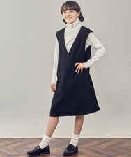KJELP61039 a.v.v KIDS(アー・ヴェ・ヴェ) [100-130]Vネックジャンパースカート ブラック