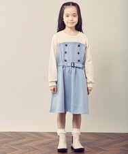 KJELR60049 a.v.v KIDS(アー・ヴェ・ヴェ) [160]トレーナードッキングワンピース ネイビー