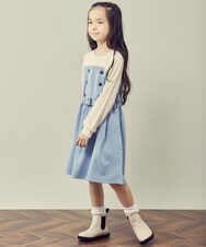 KJELR60049 a.v.v KIDS(アー・ヴェ・ヴェ) [160]トレーナードッキングワンピース ネイビー