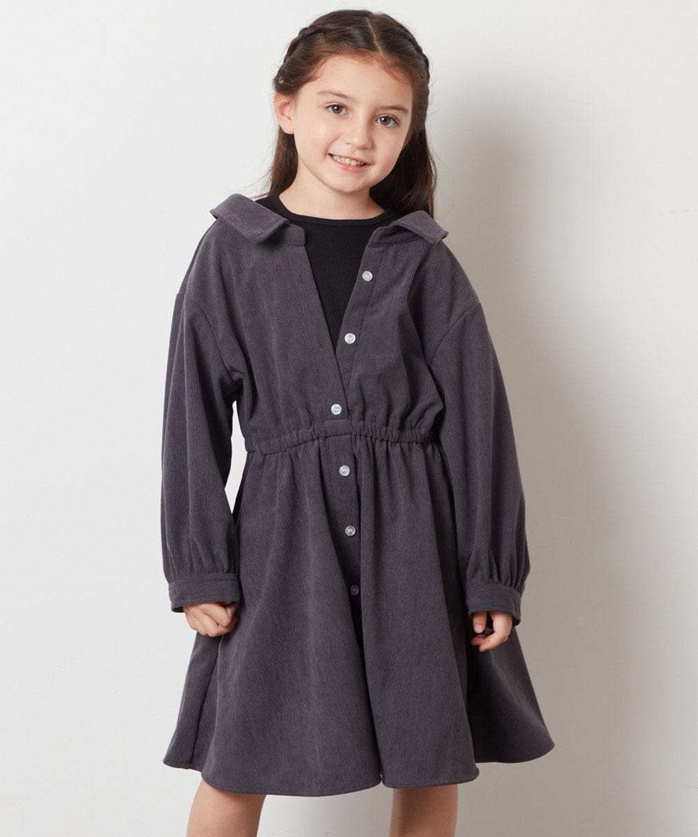 KJELV65054 a.v.v KIDS [100-130]レイヤードシャツワンピース