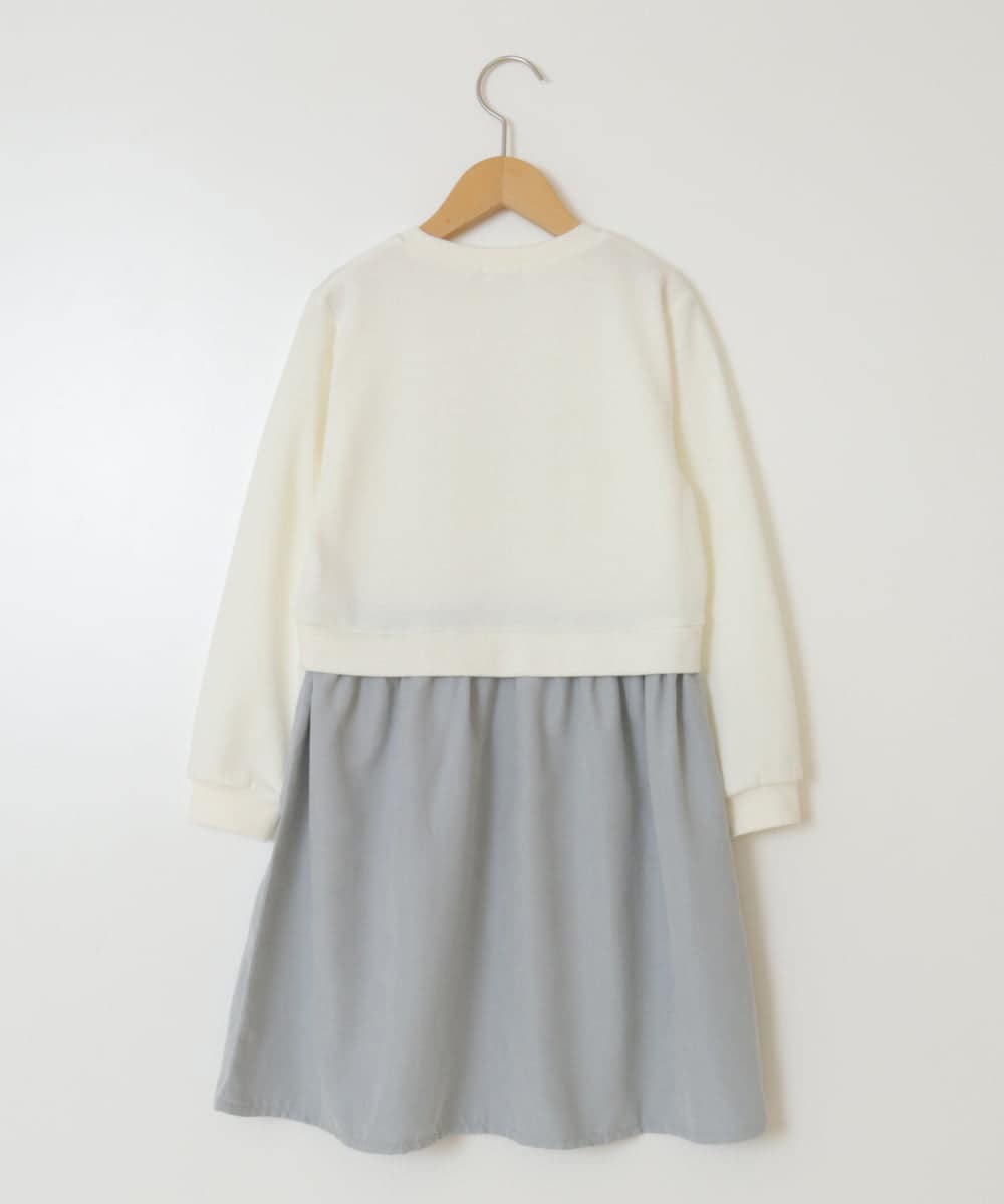 KJELV80044 a.v.v KIDS(アー・ヴェ・ヴェ) [100-140]【すみっコぐらし】ドッキングワンピース アイボリー