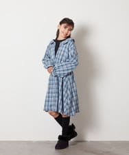 KJELW65055 a.v.v KIDS(アー・ヴェ・ヴェ) [140-150]レイヤードシャツワンピース ダークグレー