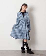 KJELX65059 a.v.v KIDS(アー・ヴェ・ヴェ) [160]レイヤードシャツワンピース ブルー
