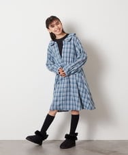 KJELX65059 a.v.v KIDS(アー・ヴェ・ヴェ) [160]レイヤードシャツワンピース ブルー