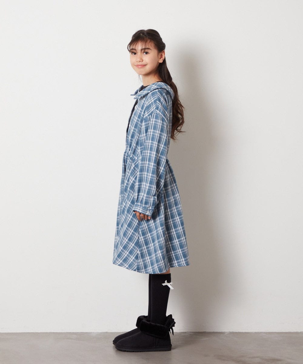 KJELX65059 a.v.v KIDS(アー・ヴェ・ヴェ) [160]レイヤードシャツワンピース ブルー
