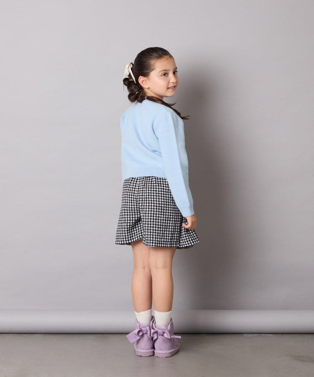 KJFAD01039 a.v.v KIDS(アー・ヴェ・ヴェ) [100-160]リボンジャガードニット ライトブルー