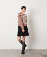 KJFAD01039 a.v.v KIDS(アー・ヴェ・ヴェ) [100-160]リボンジャガードニット ライトブルー