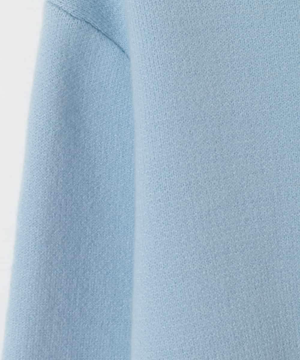 KJFAD01039 a.v.v KIDS(アー・ヴェ・ヴェ) [120-160]【クロップド丈】もっちりリボンジャガードニット ライトブルー