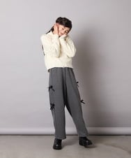 KJFAD02049 a.v.v KIDS(アー・ヴェ・ヴェ) [100-160]ジップアップケーブルニット アイボリー